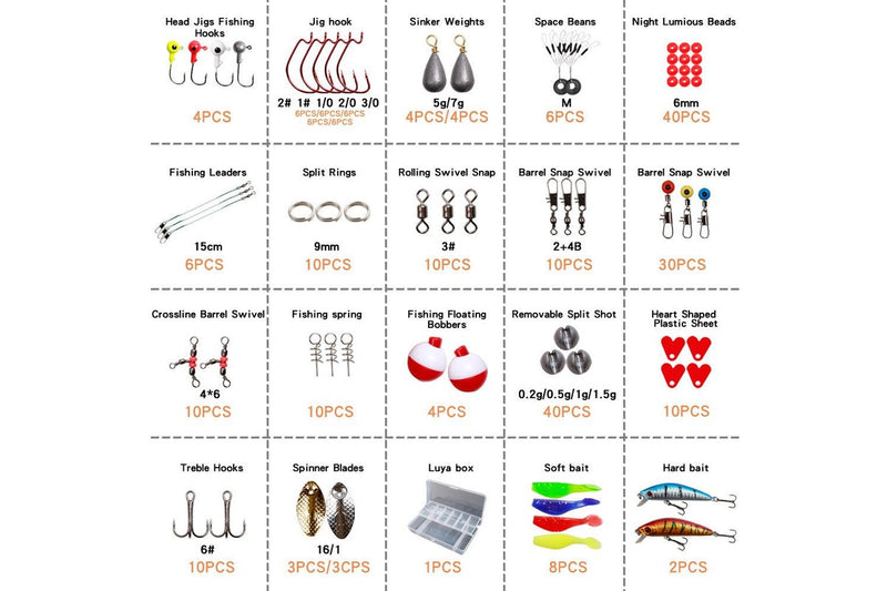 Ape Basics 255Pcs Fishing Lures Kit Set