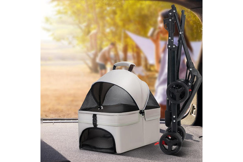 ZOOMIES 3-in-1 Foldable Pet Stroller - Grey