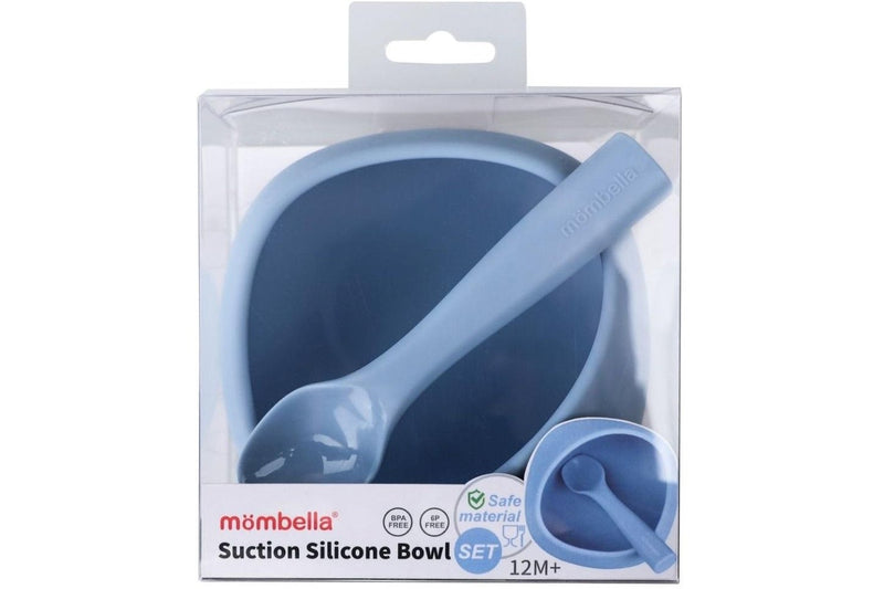 Mombella: Silicone Suction Bowl - Light Blue