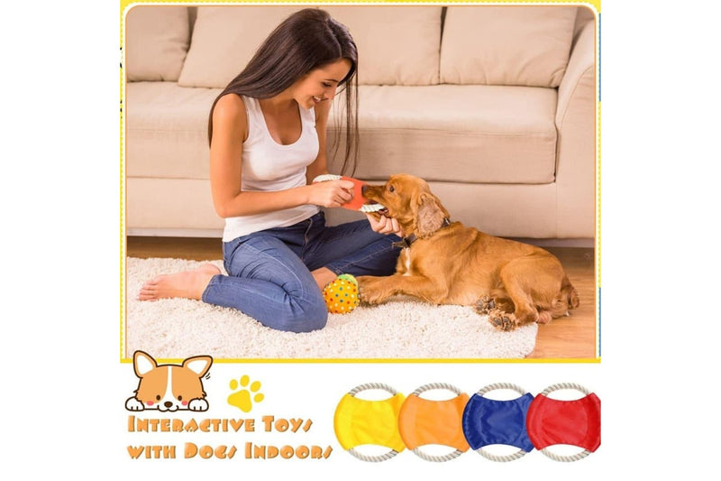 Bite-resistant Durable Cotton Flying Discs Dog Rope Toy For Large Medium Small Pet