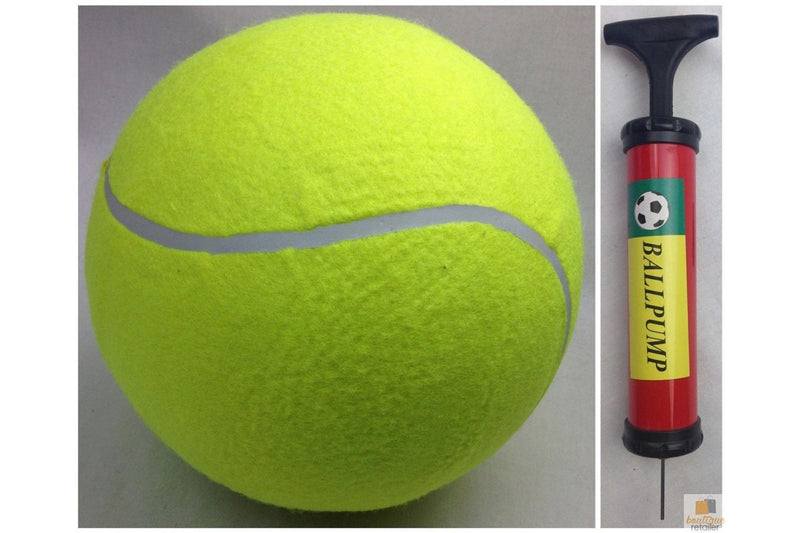 10" GIANT TENNIS BALL with BALL PUMP Air Inflator for Autographs Signatures