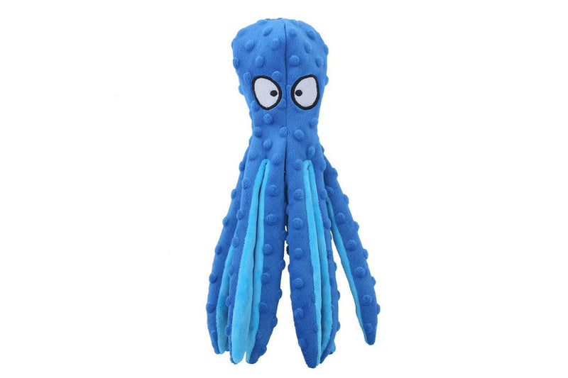 FancyGrab Dog Chew Toys Dog Squeaky Toys Octopus Squeaky Toys For Puppy Blue