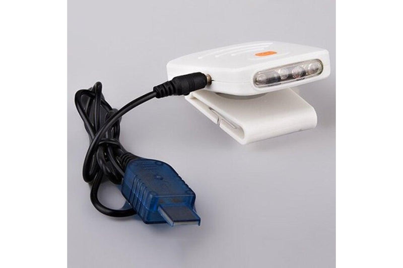 3 Led Usb Charging Infrared Sensor Cap Clip Light Headlight For Outdoor Fishing White - Standard