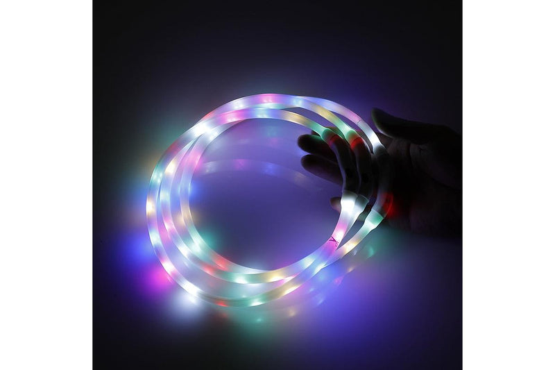 2 X Yes4pets Medium 55Cm Led Dog Collar Usb Rechargeable Night Glow Flashing Light Up Safety Pet Collars