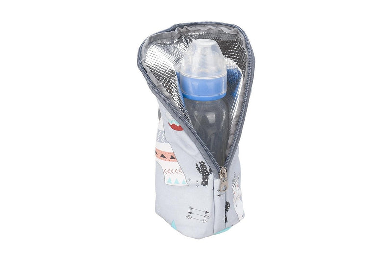 Portable Baby Feeding Milk Bottle Warmer Bag Insulation Thermal Bag Baby Bottle Holder Light Grey