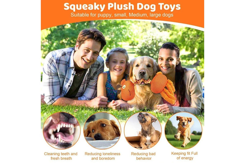 Durable Dog Rope Toy Interactive Squeaky Giraffe