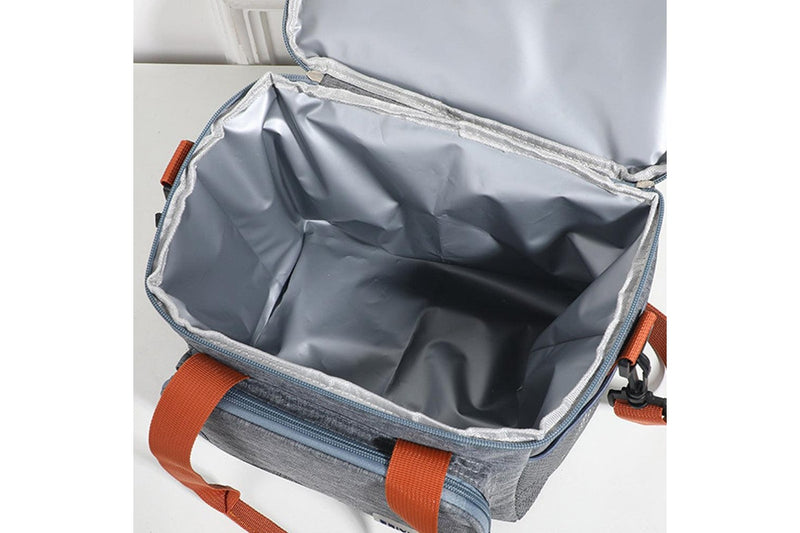 Portable Lunch Bag Thermal Insulated Food Container Cooler Bag for Outdoor Camping Work School Grey