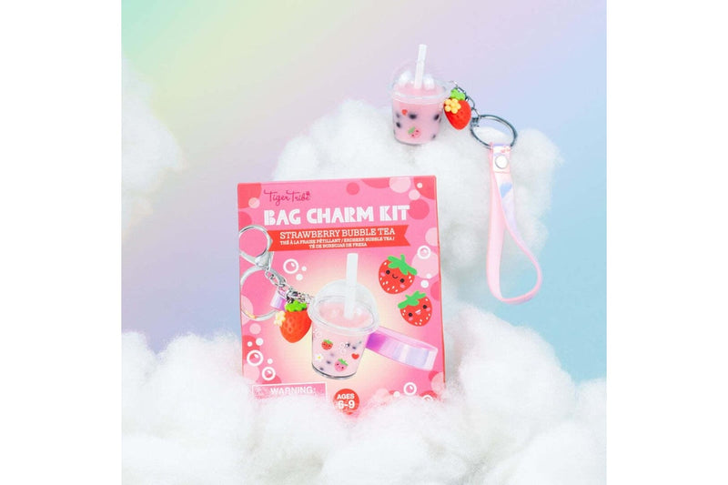 Tiger Tribe: Strawberry Bubble Tea - Bag Charm Kit