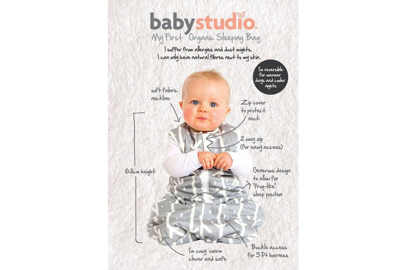 Baby Studio: Cotton Studio Bag 2.5 Tog - Peppermint Clouds (0-6 Months)