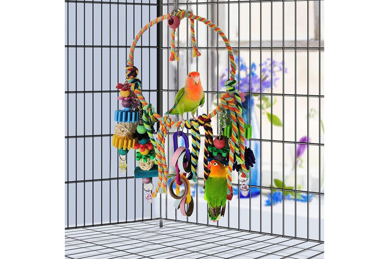 Bird Swing Chewing Toys Parrot Cotton Rope Ring