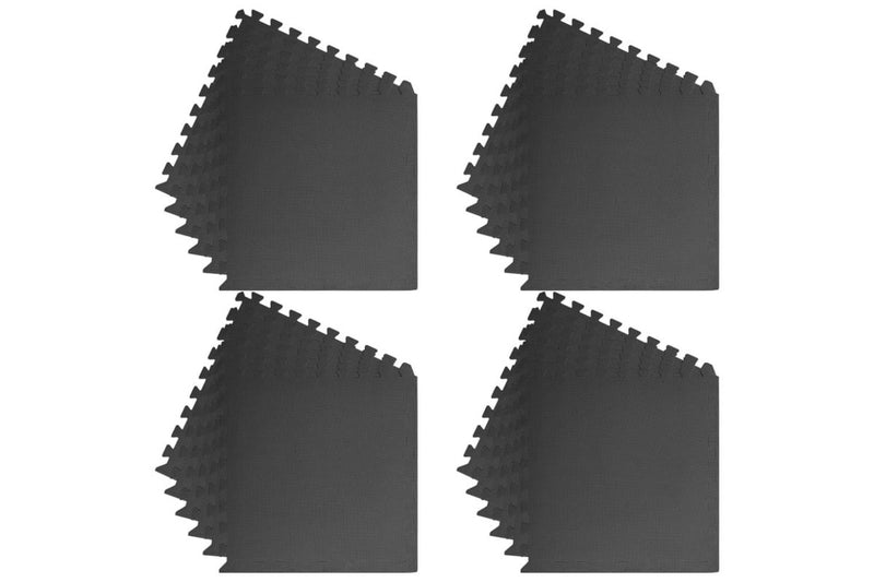 Floor Mats 24 Pcs Eva Foam Black