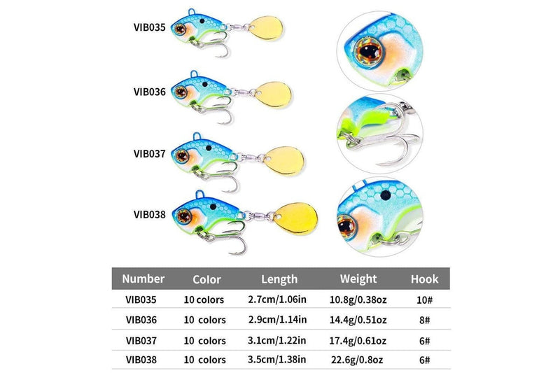 13g Small Whirlwind Sequins Sinking Vib Lure For Water Fishing