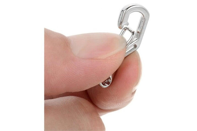 Spring Zinc Alloy Quick Release Hook Carabiner Hanging Buckle Silver One Piece