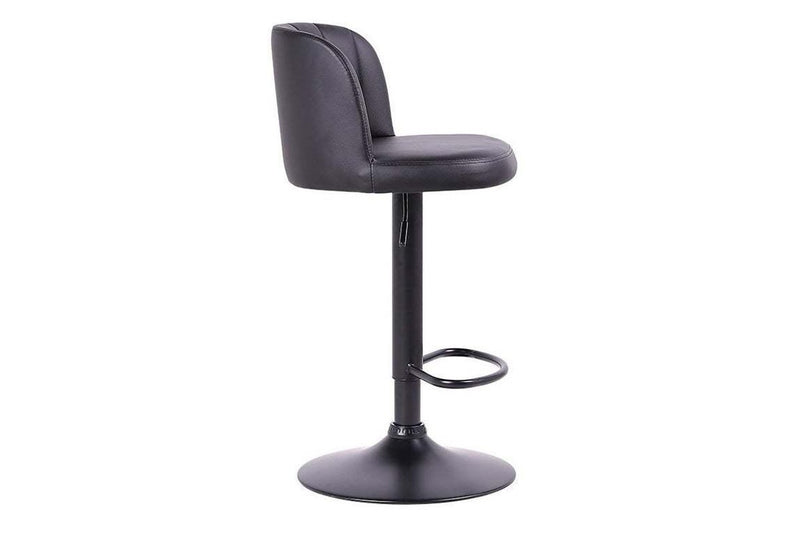 Adjustable Finest PU Curved Bar Stool (Pack of 2) - Black