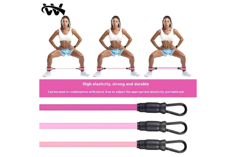 Resistance Bands Set With Ankle Straps, Glutes Workout,Butt Exercise Equipment For Women Legs And Home Fitnessgym - Purple