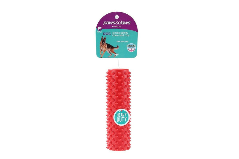 3x Paws & Claws 17.5cm Heavy Duty TPR Pet Toy Jumbo Spikey Chew Roll Assorted