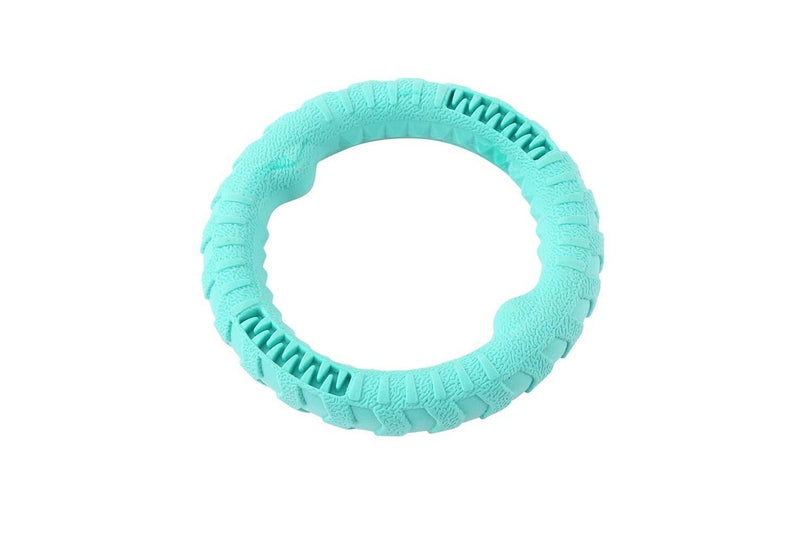 2x Paws & Claws Fetch N' Play 24cm Tugger Ring Large Pet Dog Chew Play Toy Aqua