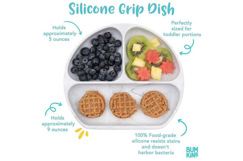 Bumkins: Silicone Grip Dish - Marble