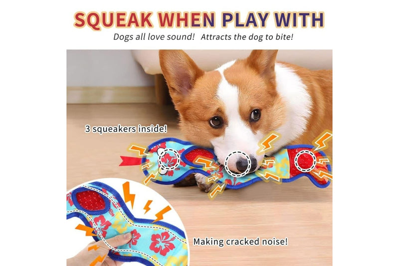 Durable Non-toxic No Stuffing Squeaky Crinkle Snake Dog Chew Toys For Small Medium Large Dogs