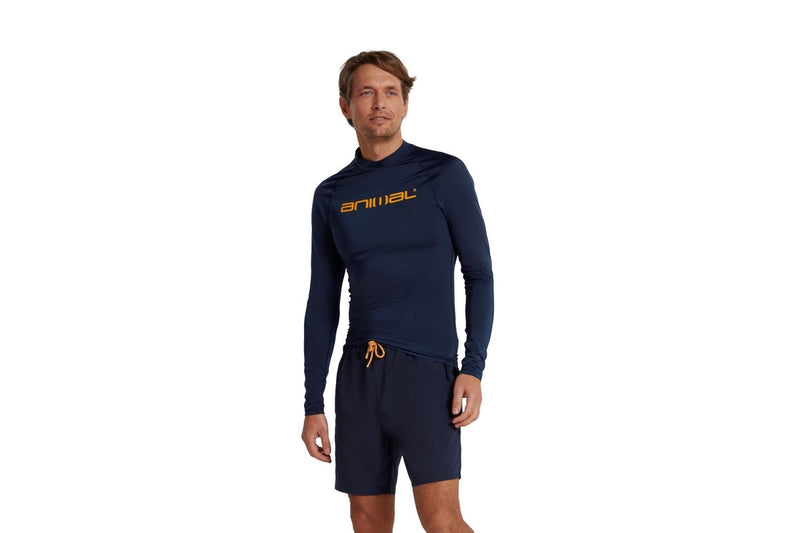 Animal Mens Sonny Logo Rash Guard (Navy) (M)