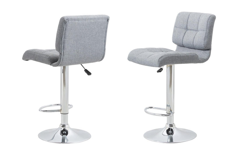 Adjustable Swivel Fabric Cushion Backrest Bar Stool (2 Pack) - Grey