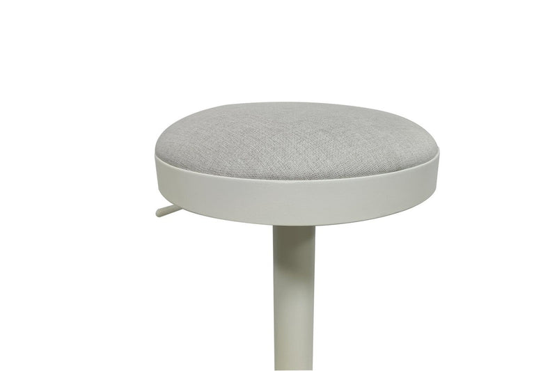 Fraser Country Set of 2 Adjustable Swivel Fabric Round Bar Stool - White/Cream