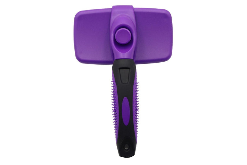 Self-Cleaning Retractable Hair Brush - For Cats & Dogs (Purple)