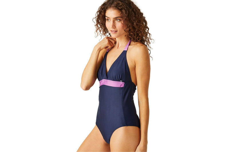 Regatta Womens/Ladies Flavia II Contrast One Piece Swimsuit (Navy/Radiant Orchid) (12 UK)