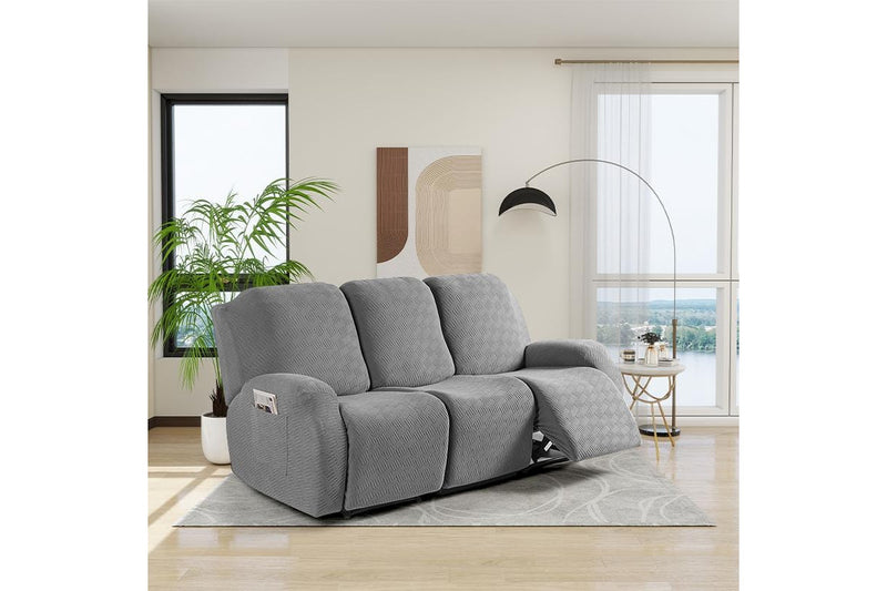 COMFEYA 3 Seater Recliner Covers for Recliner Chair - Gray