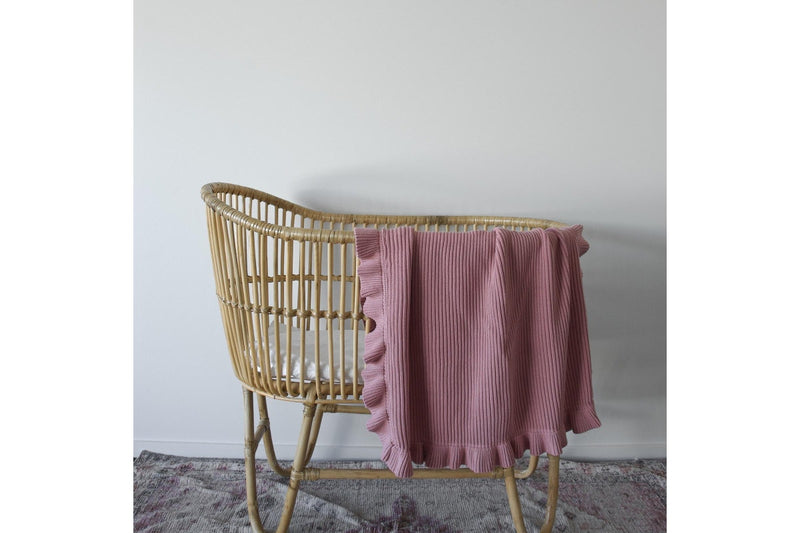 Saikah: Ribbed Frill Blanket - Blush Pink