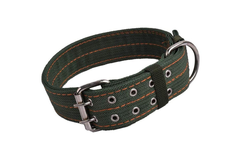 2-row Durable Adjustable Comfortable Metal Buckle Pet Collar For Medium Big Dogs