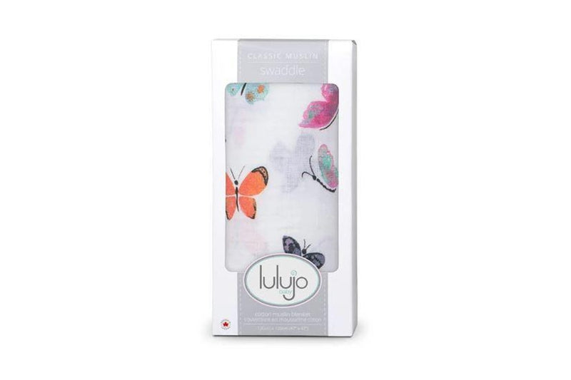 Lulujo: Muslin Cotton Swaddle - Butterfly