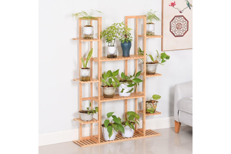 Bamboo Multi-Tiered Plant Shelf - Large