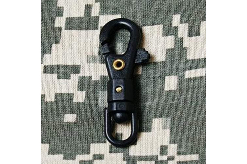 Camping Hiking Tactical Outdoor Equipment Rotating Mini Hook Buckle Black - Black