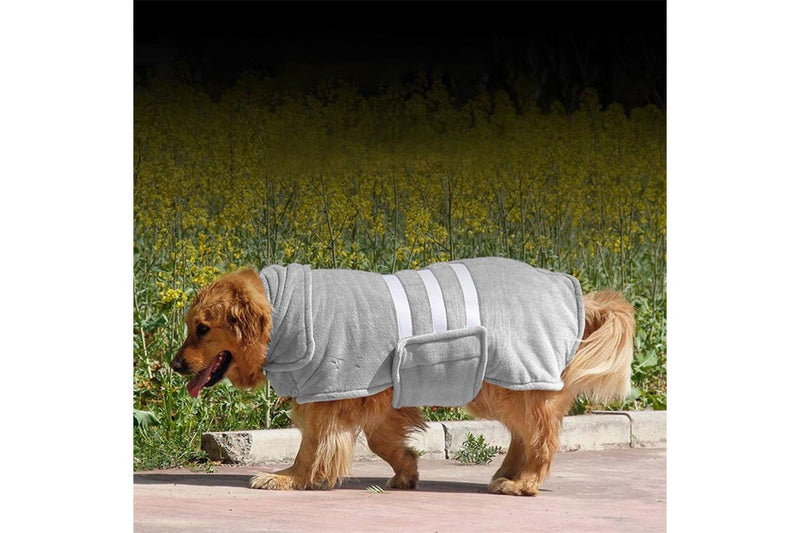 Petswol: Quick Drying Pet Bathrobe - Grey (L)