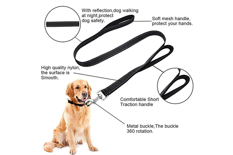 Double Handle Design Nylon Reflective Dog Leash