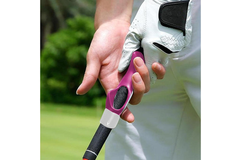 Golf Grip Trainer Attachment Trainer Beginner Outdoor Golf Swing Training Aid Pink