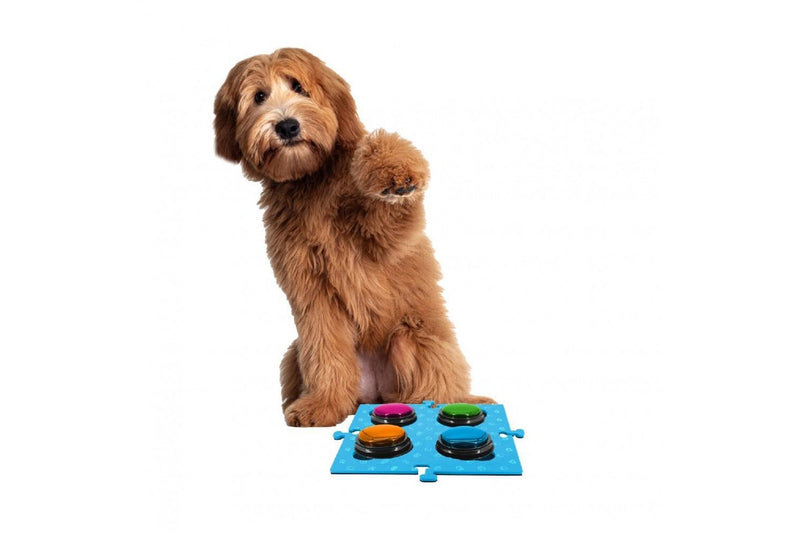 2PK Tech4Pets Mat Board Organiser Storage Holder For Talking Buttons Floor Blue