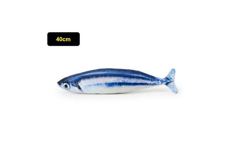 40cm Fish Cat Toy Fish Sardine Cat Toy Cat Cuddler Chew Soft Plush Toy