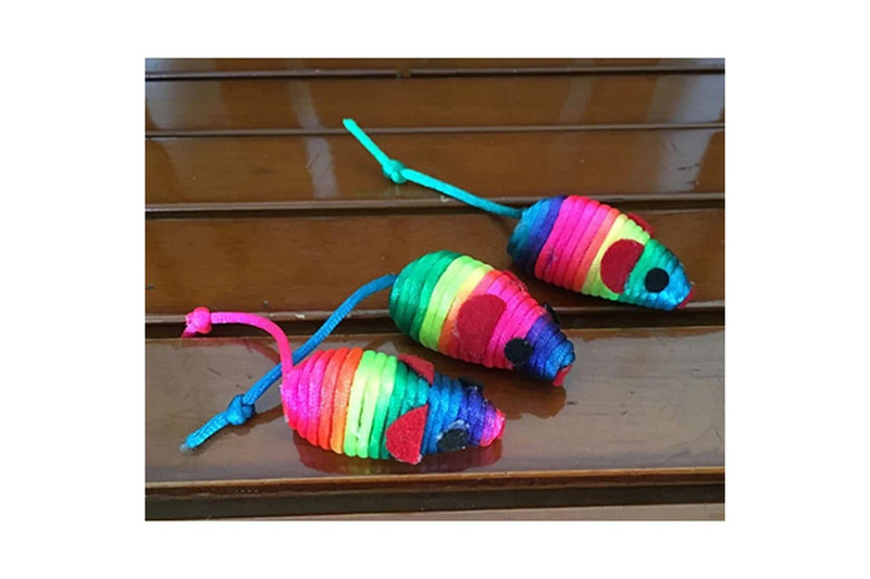 4 Piece Cat Toy Set Rustle Sound Colourful Rope Mini Mouse