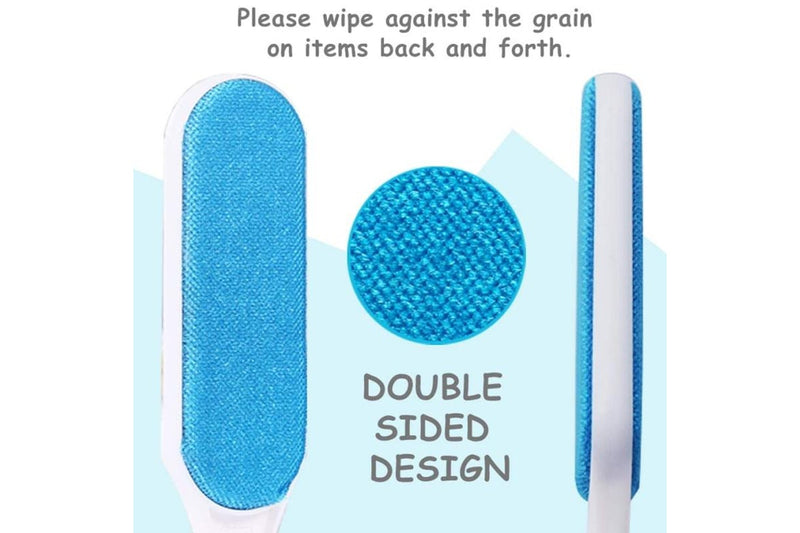 Petswol: Double-Sided Pet Hair And Lint Removal Brush - Blue (Set of 2)