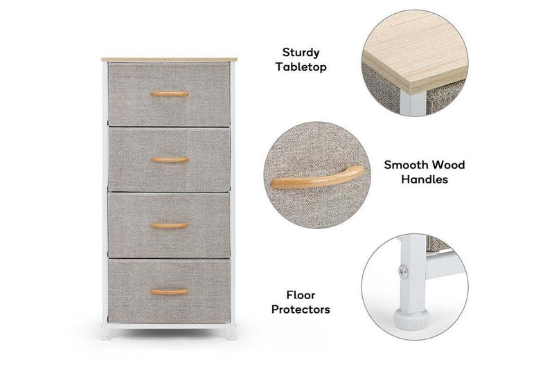 Ovela: 4 Drawer Storage Chest - Beige