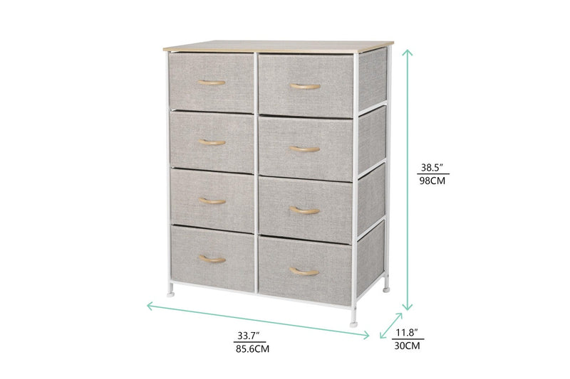 Ovela: 8 Drawer Storage Chest - Beige