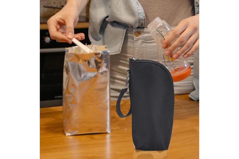 Portable Baby Feeding Milk Bottle Warmer Bag Insulation Thermal Bag Baby Bottle Holder Black