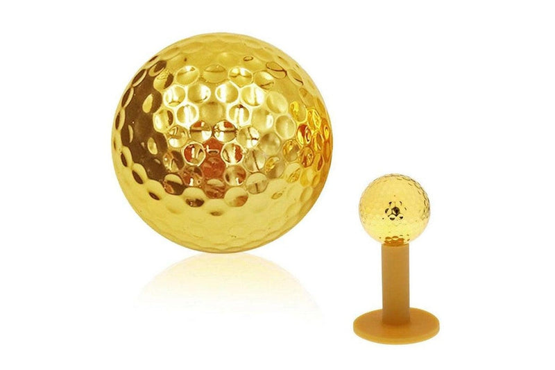 Gold Golf Balls For Golfer Indoor Outdoor Swing Practice Putter Training - Standard - Set Of 1