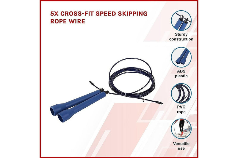 5X Cross-Fit Speed Skipping Rope Wire