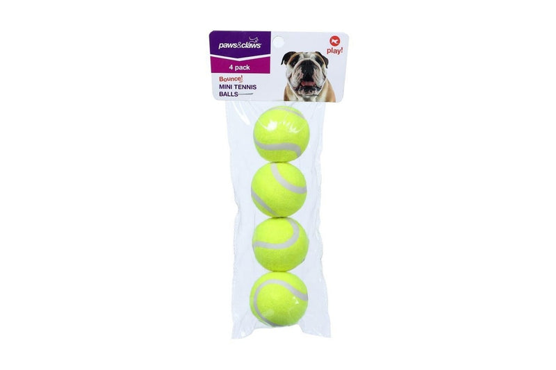 16PK Paws & Claws 4cm Mini Tennis Ball Dog Toy Interactive Fun Play Game Assort.