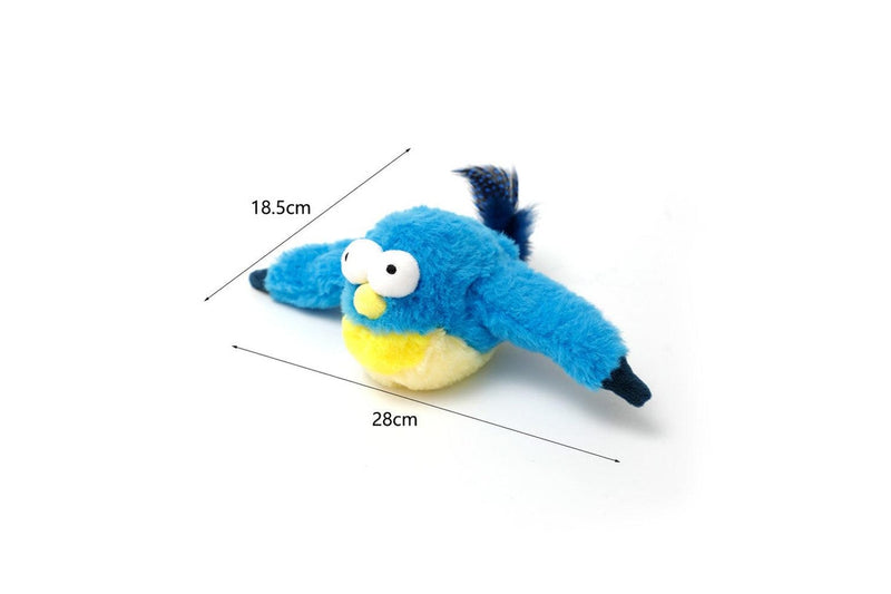 Cat Squeaky Toys Rechargeable Interactive Cat Toy Touch Activated Kitten Plush Pet Toys Blue