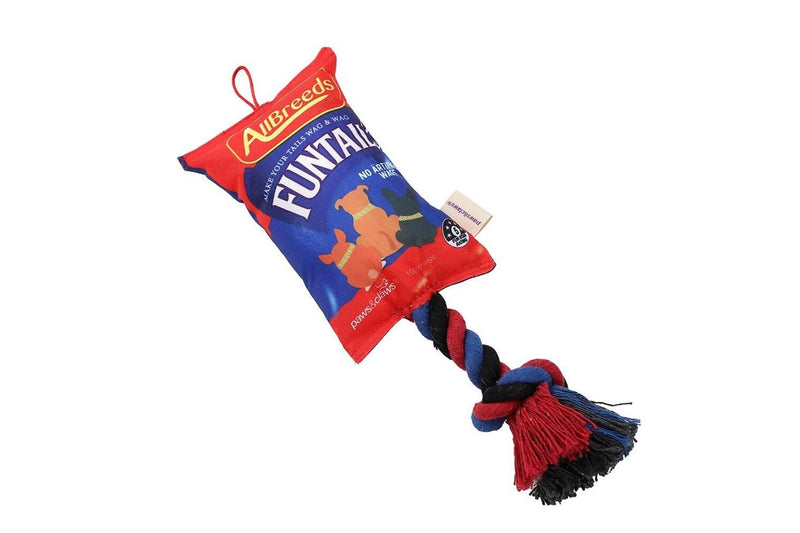 2x Paws & Claws Funtails Pet Dog 39cm Lollies Snacks Oxford Tugger w Rope Toy