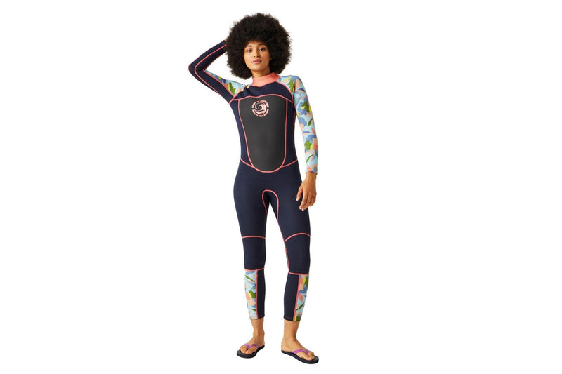 Regatta Womens/Ladies Floral 3mm Thickness Wetsuit (Navy) (10 UK - 12 UK)